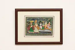 Indian Women & Well Vintage Original Watercolor Painting 20" #45535