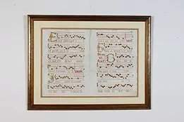 Pair of Latin Hand-Painted Music Manuscript Pages #45544