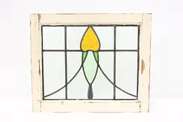 Arts & Crafts Antique Arch Salvage 20" Stained Glass Window #45993