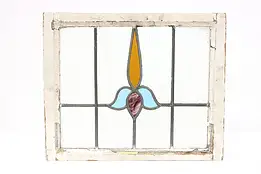 Arts & Crafts Antique Arch Salvage 22" Stained Glass Window #45992