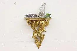 Florence Italian Vintage Carved Gold Bracket Wall Shelf #46460