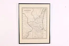 Map of Wisconsin, Iowa Antique 1838 Engraving Bradford 18.5" #46342