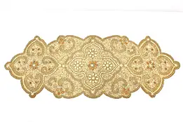 Glass Beaded & Jeweled Vintage Moroccan Table Runner #45698