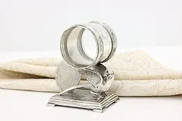 Victorian Antique Silverplate Napkin Ring, Bird & Fan, Derby #46787
