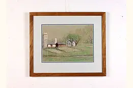 Kewaskum WI Farm Vintage Original Oil Pastel, Bodden 19.5" #46887