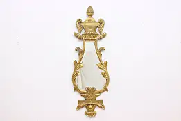 French Empire Vintage Bevel Mirror Burnished Gold Pineapple #46905