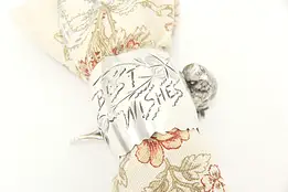 Victorian Antique Silverplate Bird & Best Wishes Napkin Ring #46786