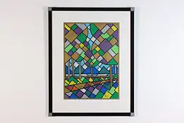 Trees Original 2004 Oil Pastel Painting, Bodden 29" #46994