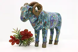 Ram Chinese Cloisonne Antique Statue Enamel Sculpture #46604