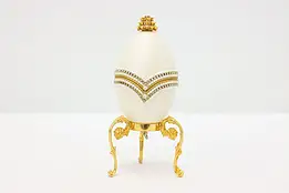 Faberge Design Egg Vintage Jewelry Ring Box Plays Edelweiss #46869
