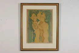 Trois Femmes Vintage Original Serigraph Print Burman 34.5" #47154