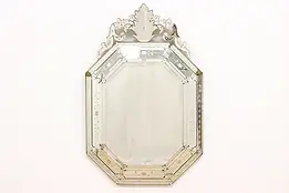 Murano Venetian Italian Vintage Reverse Etched Wall Mirror #47191