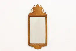 Georgian Design Antique Carved Tiger Curly Maple Mirror #47320