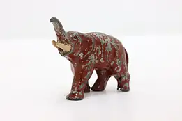 Roaring Elephant Vintage Red Painted Sculpture #46844