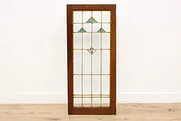 Arts & Crafts Antique Arch Salvage Stained Glass Window Door #47319