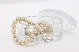 Traditional Vintage Cut Crystal Oval Jewelry or Keepsake Box #45190