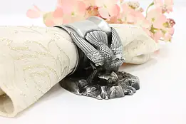 Victorian Antique Silverplate Napkin Ring Mother Bird & Baby #46839