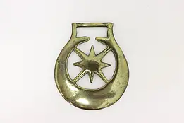 Horse Antique Brass Harness Medallion, Star #45884