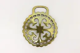 Horse Antique Brass Harness Medallion, Hearts #45920