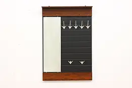 Midcentury Modern Vintage Rosewood Hall Coat Rack & Mirror #47220