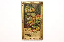 Still Life Fruit 1887 Original Oil Painting Rumoroso 55" #47592