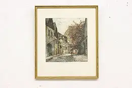 Vienna Street Scene Vintage Original Etching, Kasimir 16" #47000