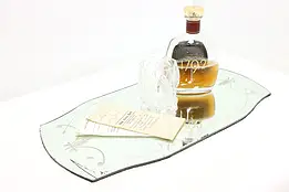 Art Deco Antique Perfume or Drinks Carved Mirror Tray #47986