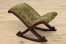 Victorian Eastlake Antique Walnut Rocking Gout Footstool #47830