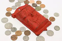 Cast Iron Antique US Mail Mailbox Wall Coin Bank #46754