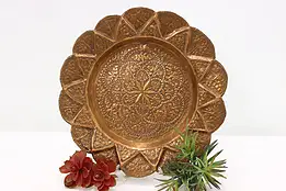 Persian Antique Hand Embossed Copper Tray or Plate #45575