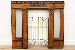 Architectural Salvage Antique Cashier Bank Ticket Window #48251