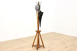 Mission Oak Antique Craftsman Coat Rack Hat Tree Hall Stand #48174