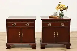 Pair of Georgian Vintage End Tables or Nightstands, Baker #48555