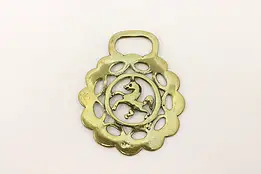Horse Antique Brass Harness Medallion, Rearing Horse #45912