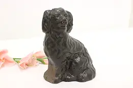 Farmhouse Antique Glazed Ceramic Spaniel Dog Sculpture #48322
