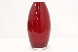 Midcentury Modern Vintage Ruby Blown Art Glass Vase #48785