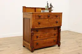 Empire Antique 1830s Cherry & Birch Dresser or Tall Chest #48580