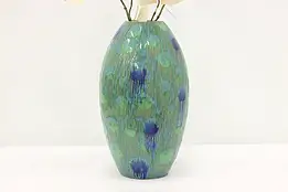 Ceramic Vintage Blue & Teal Glazed Flower Vase #48708