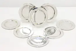 Set 8 Vintage Silverplate Appetizer Plates, Monogram, Rogers #48797