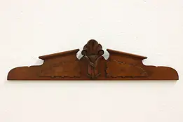 Victorian Eastlake Antique Walnut & Burl Salvage Wall Crest #48642