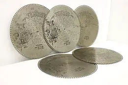 Set of 5 Antique Regina Music Box 15.5" Discs "Ben Bolt" #49532