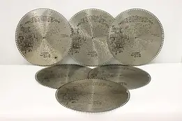 Set of 6 Antique Regina Music Box 15.5" Discs "La Paloma" #49535