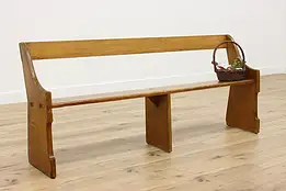 Farmhouse Antique Country Pine Church Pew, Porch Hall Bench #49459