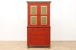 Farmhouse Vintage Painted Armoire or Cabinet, Eddy West #49707