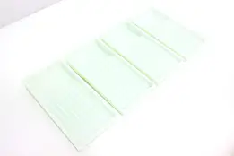 Set of 4 Antique Milk Glass Dental Trays, American Cabinet #47819