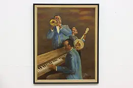 Jazz Musicians Vintage Original Oil Painting Nemeroff 33" #49775