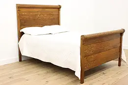 Farmhouse Antique Quarter Sawn Oak Full or Double Size Bed #49833