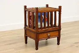 Victorian Antique Canterbury Magazine Rack or Music Caddy #49585