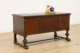 Tudor Design Vintage Cedar Lined Blanket Chest Trunk, Craft #49516