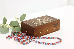 Taj Mahal Vintage Rosewood & Inlay Jewelry or Cigar Box #50067